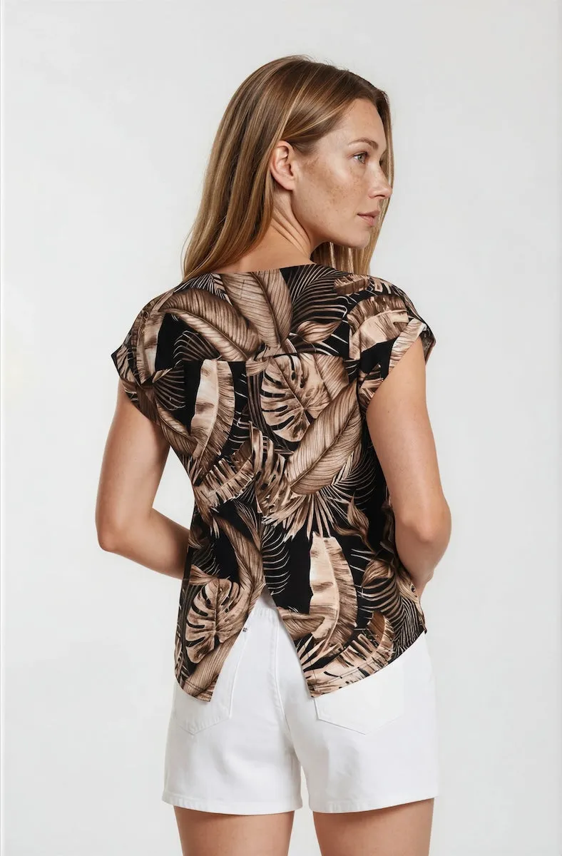 Printed Short Sleeve Top - Black sold by Fairweather product image thumbnail 2