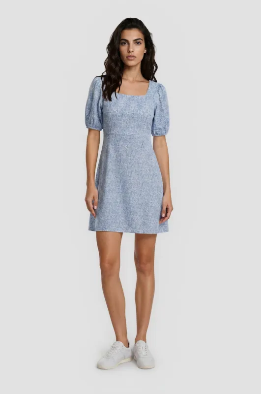 Short Sleeve Skater Dress - Blue made by Costa Blanca