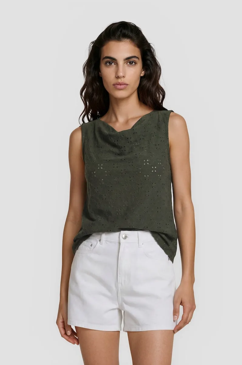 Cowl Neck Top - Green sold by Fairweather