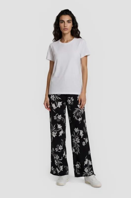 Printed Wide Leg Pants - Black made by Fairweather