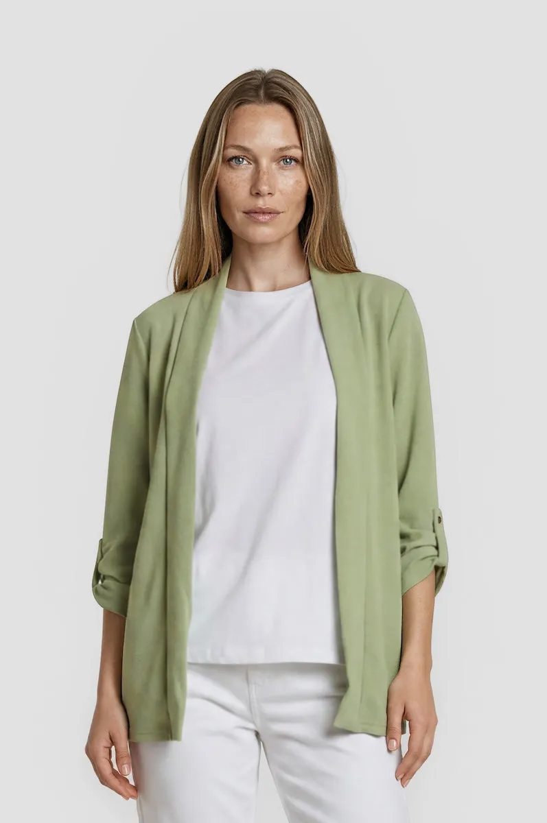 Roll Up Open Blazer - Green sold by Fairweather