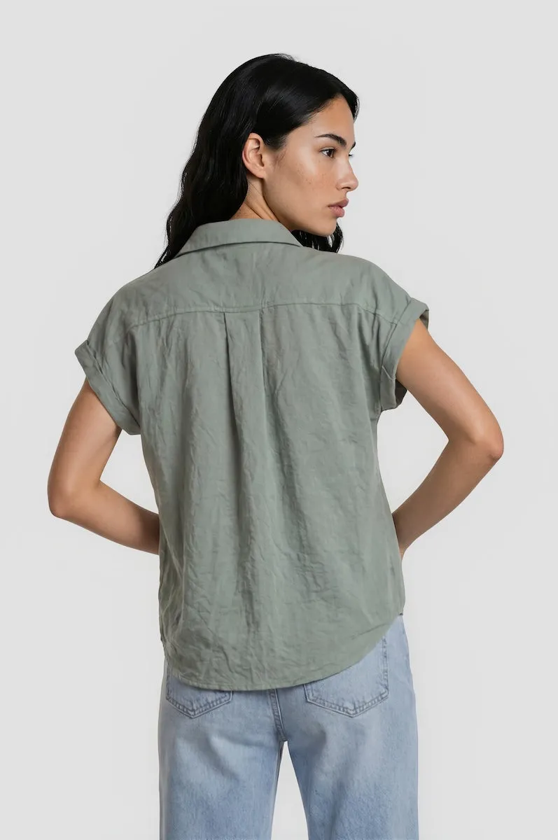 Short Sleeve Button Up Shirt - Olive sold by Fairweather product image thumbnail 2