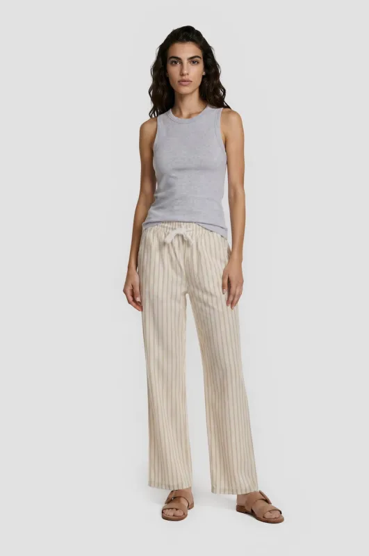 Striped Wide Leg Pants - Beige made by Fairweather