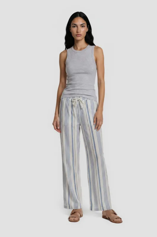 Striped Wide Leg Pants - White made by Fairweather