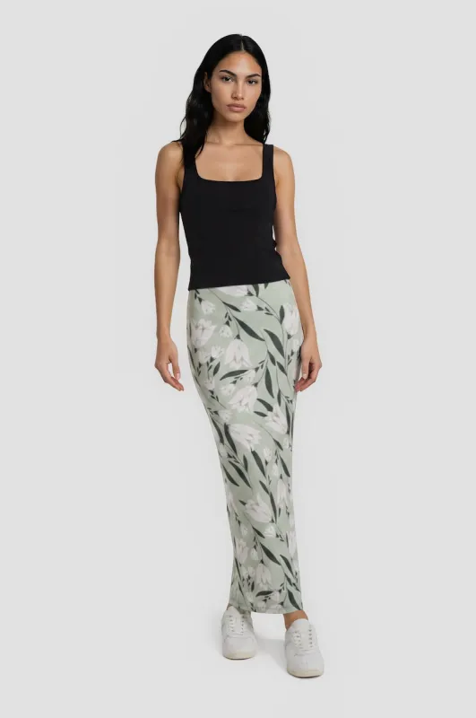 Floral Maxi Skirt - Mint made by Fairweather