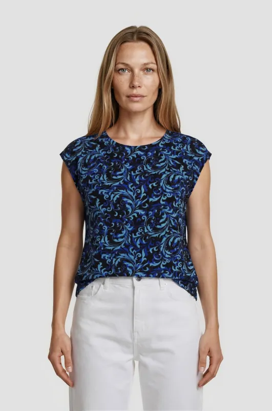 Basic Printed Tee - Navy made by Fairweather