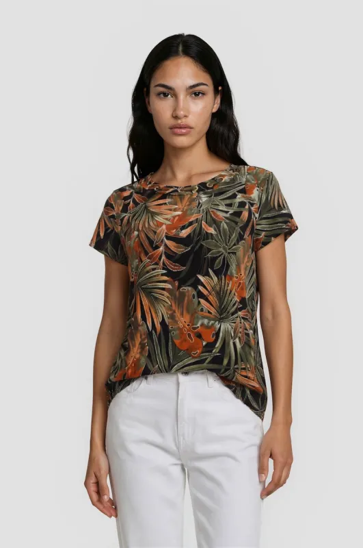 Grommet Neck Tee - Multi made by Fairweather
