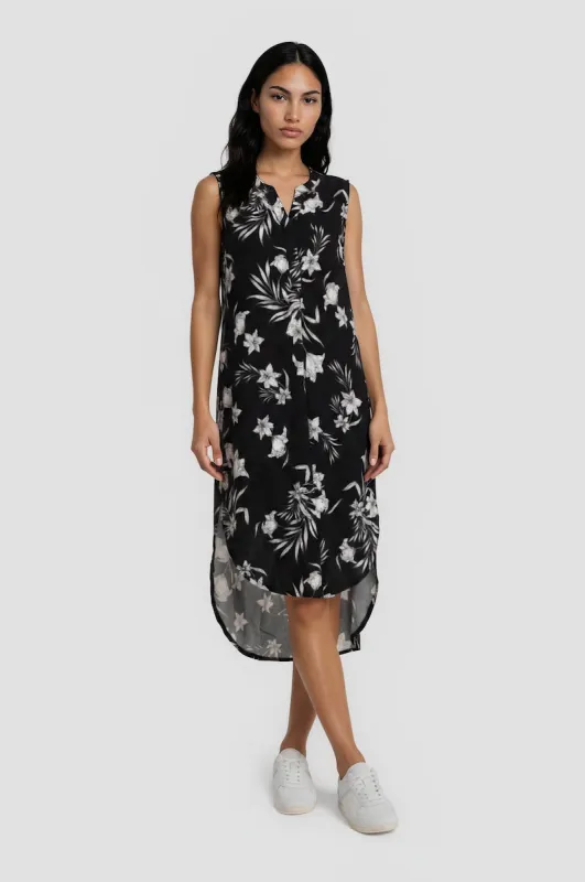 Sleeveless High Low Dress - Black made by Fairweather