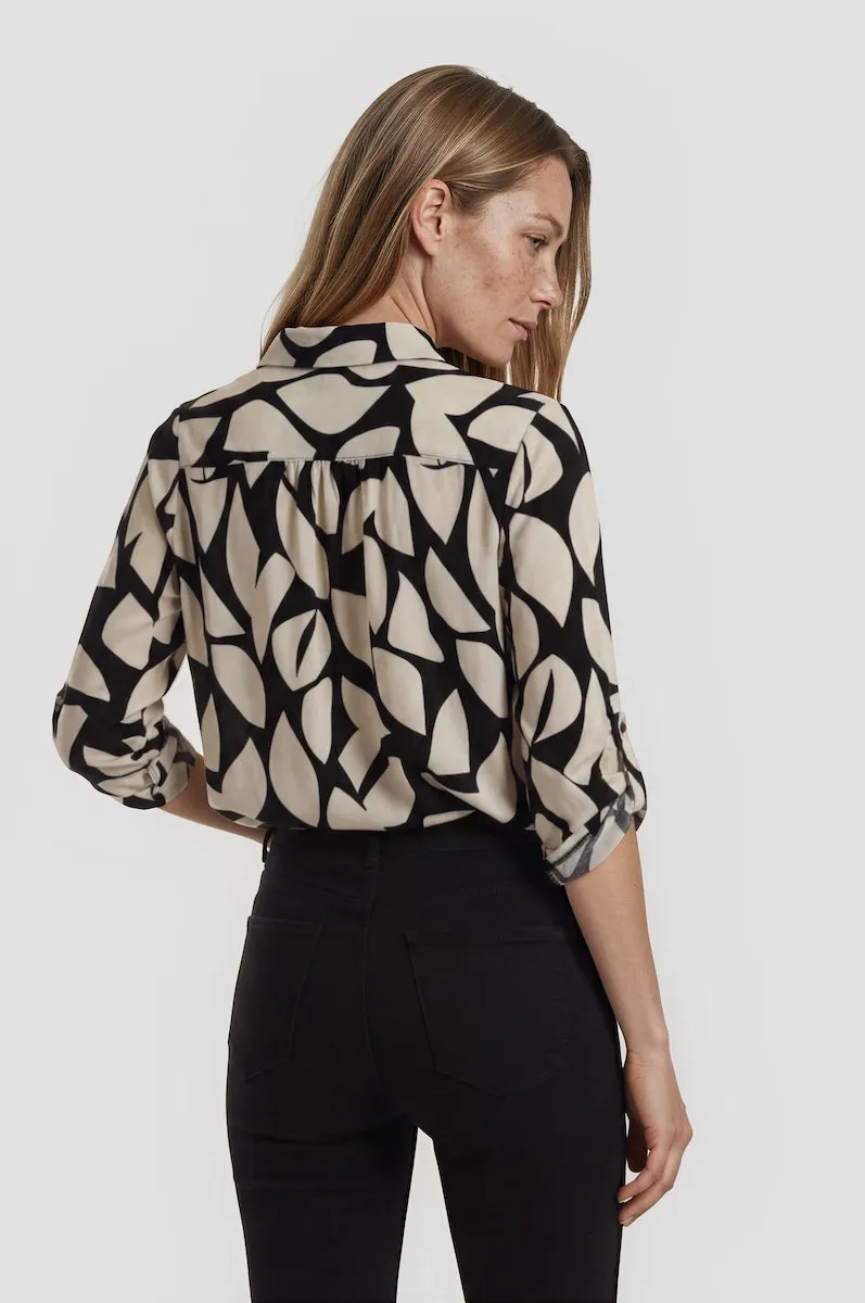 Printed Roll Up Sleeve Blouse - Beige sold by Fairweather product image thumbnail 2