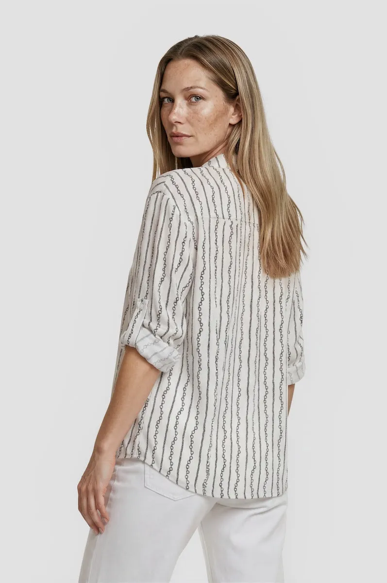 Half Button Up Pleated Shirt - White sold by Fairweather product image thumbnail 2