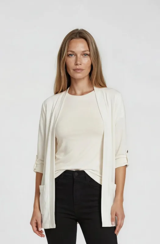 Open Front Cardigan - White made by Fairweather