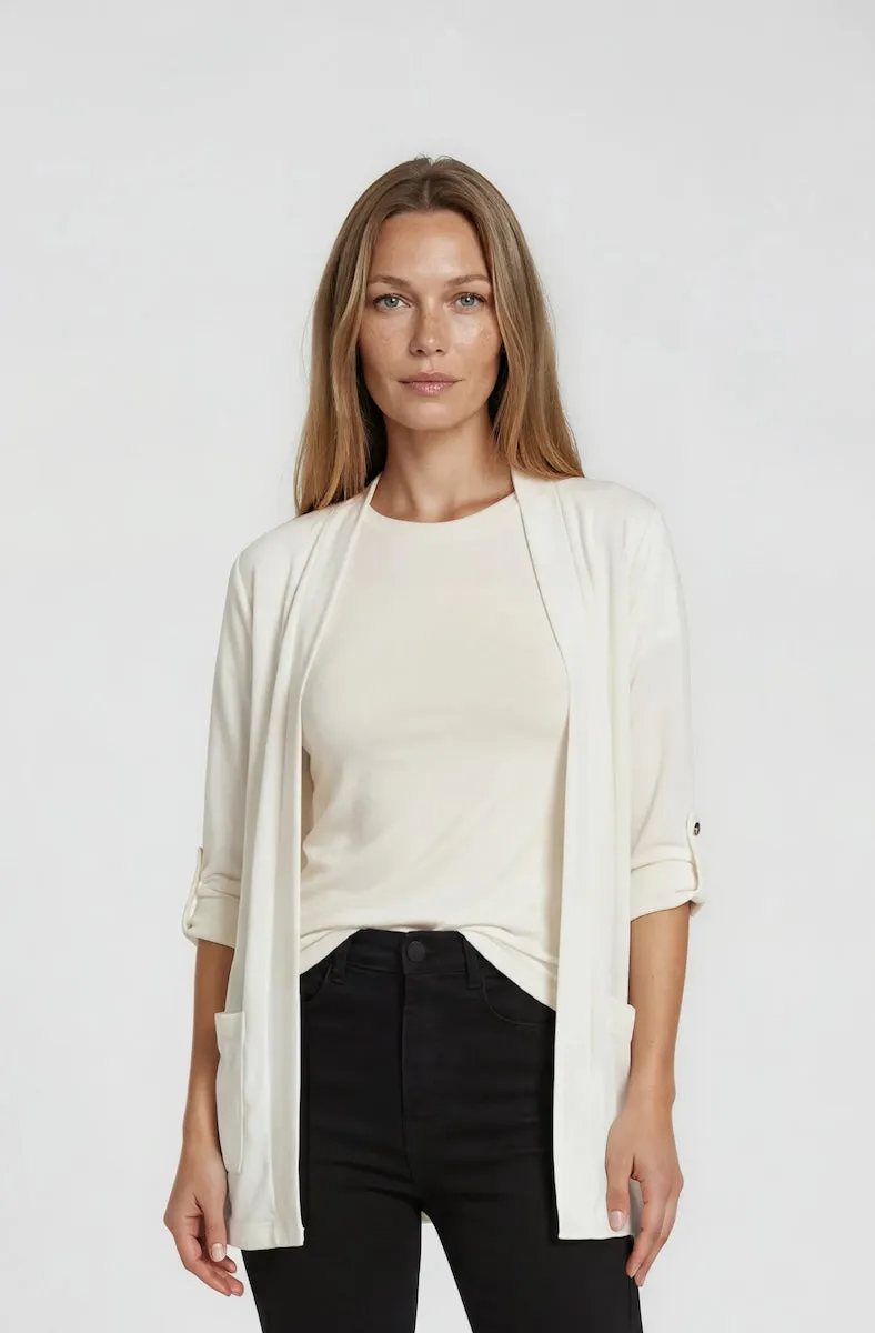 Open Front Cardigan - White sold by Fairweather