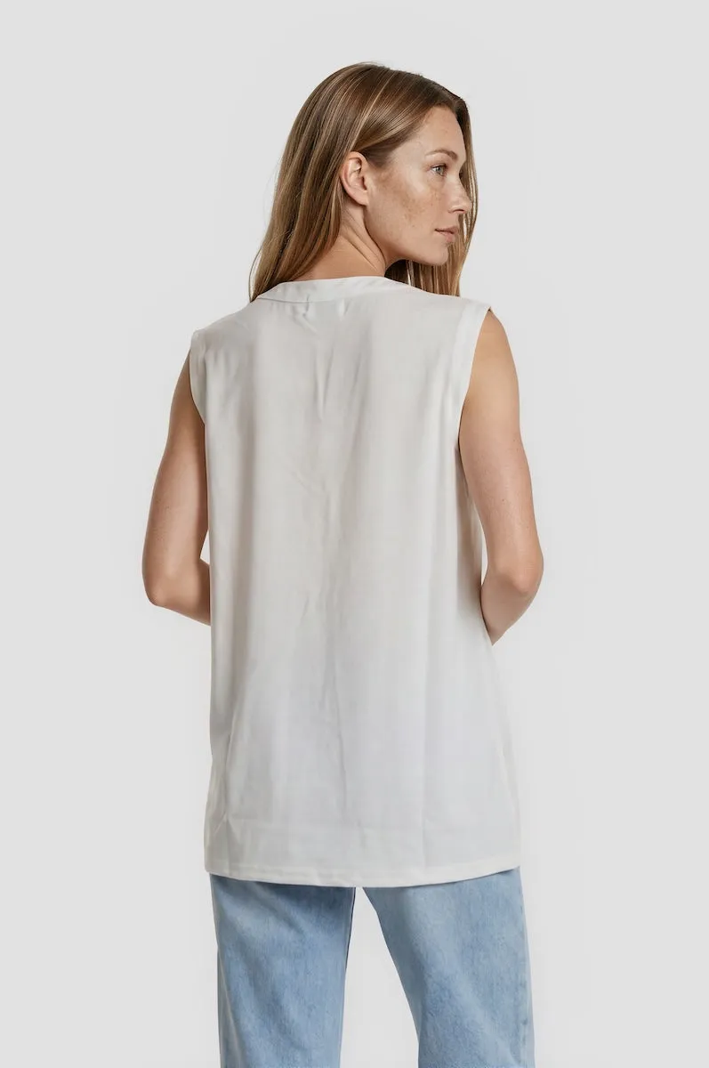 Sleeveless V-Neck Top - Cream sold by Fairweather product image thumbnail 2