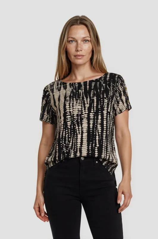 Short Sleeve Printed Tee - Beige made by Fairweather