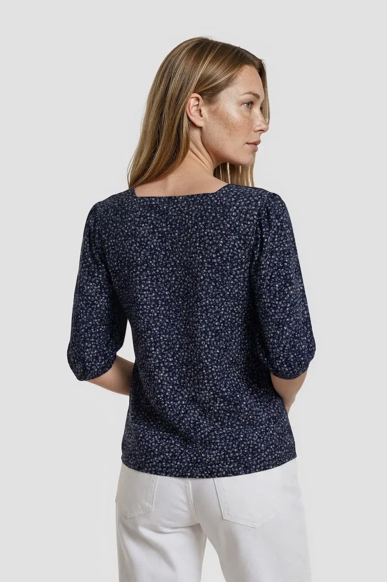 Printed Square Neck Top - Navy sold by Fairweather product image thumbnail 2