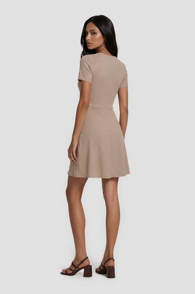 Crossover Short Wrap Dress - Taupe sold by Fairweather product image thumbnail 2