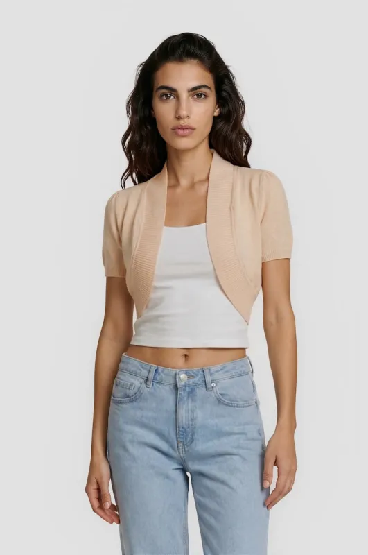 Cap Sleeve Shrug - Peach made by Fairweather