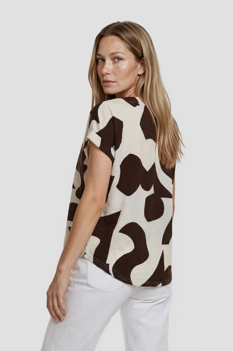 Short Sleeve Chain Neck Top - Cream sold by Fairweather product image thumbnail 2