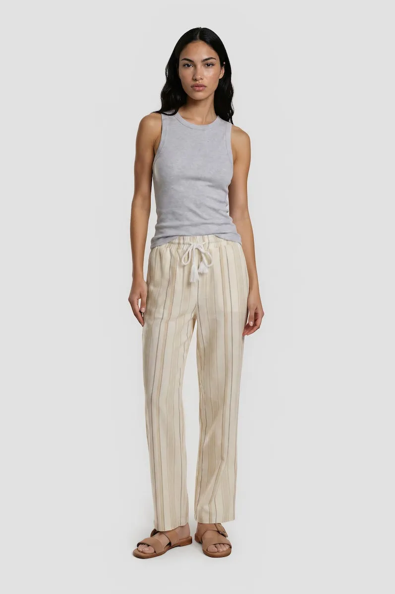 Striped Wide Leg Pants - Cream sold by Fairweather