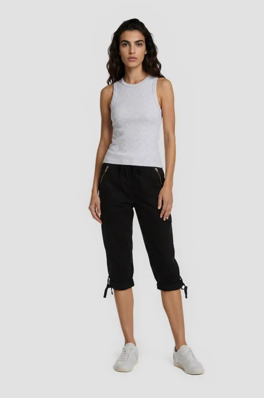 Cotton Zip Capris - Black made by Fairweather