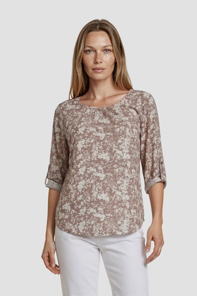 Roll Up Sleeve Blouse - Beige sold by Fairweather