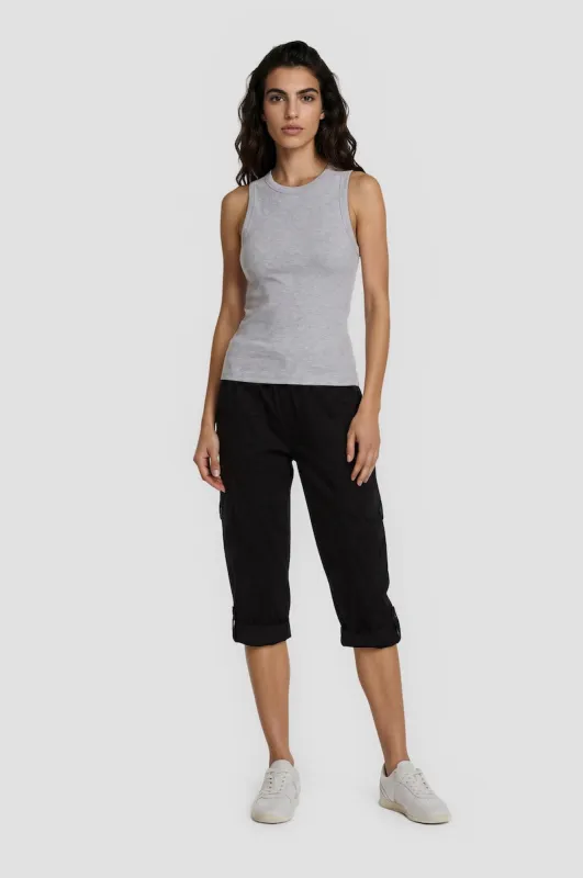 Cargo Roll Up Capris - Black made by Fairweather
