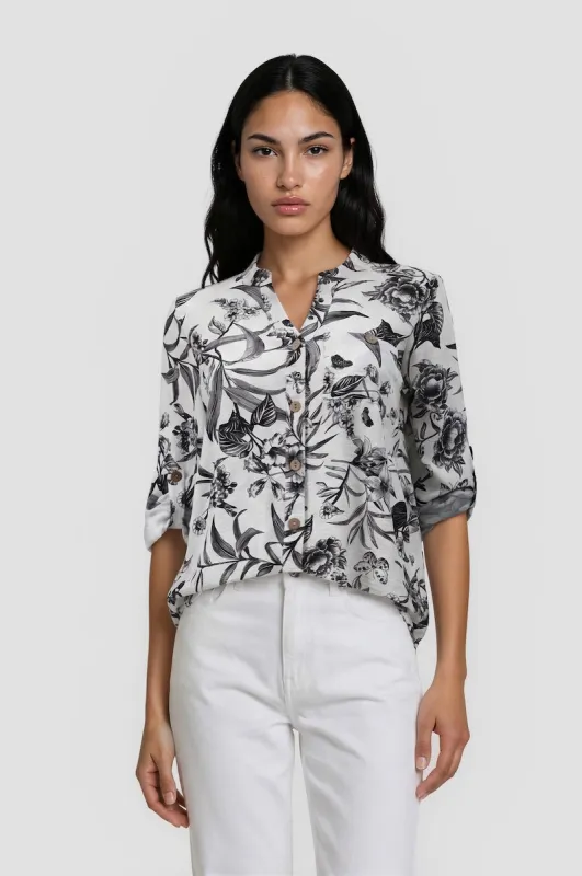 Long Sleeve Button Down Shirt - White made by Costa Blanca
