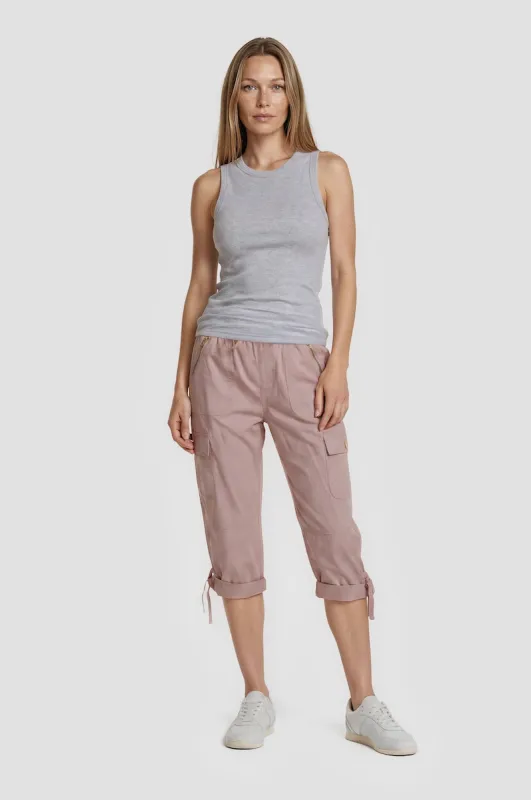 Cotton Zip Capris - Pink made by Fairweather