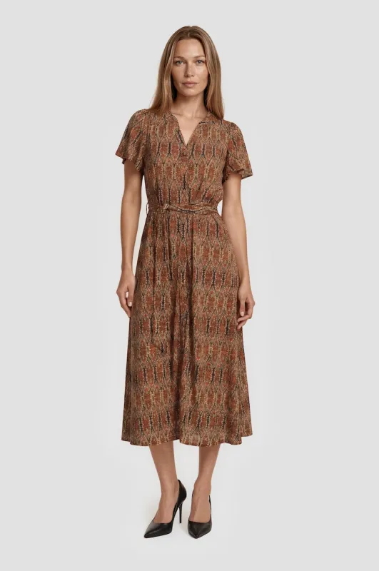 Short Sleeve Midi Wrap Dress - Multi made by Fairweather
