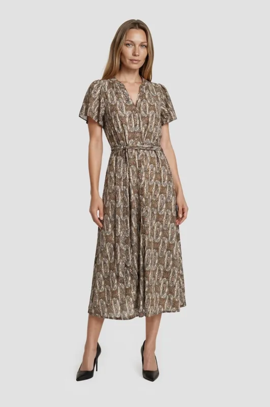 Short Sleeve Midi Wrap Dress - Multi made by Fairweather