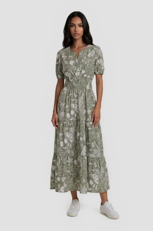 Cinched Waist Tiered Dress - Mint made by Fairweather