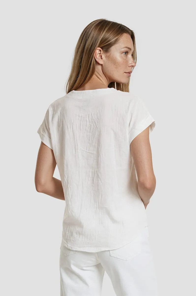 Short Sleeve Chain Neck Top - White sold by Fairweather product image thumbnail 2