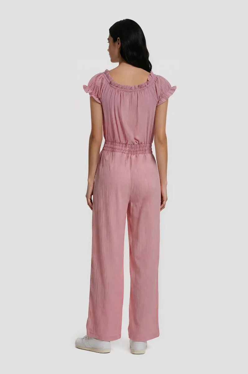 Ruffle Neck Jumpsuit - Blush sold by Fairweather product image thumbnail 2