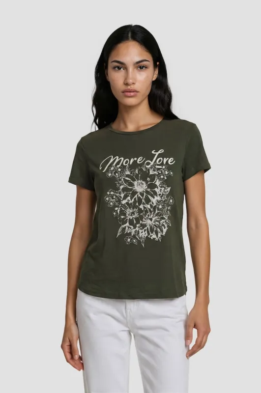 Short Sleeve Printed Tee - Olive made by Fairweather