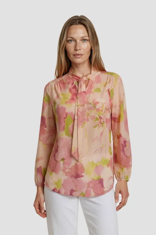 Printed Long Sleeve Blouse - Blush made by Fairweather