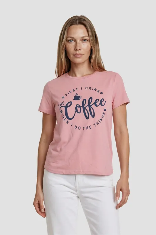 Short Sleeve Printed Tee - Pink made by Fairweather