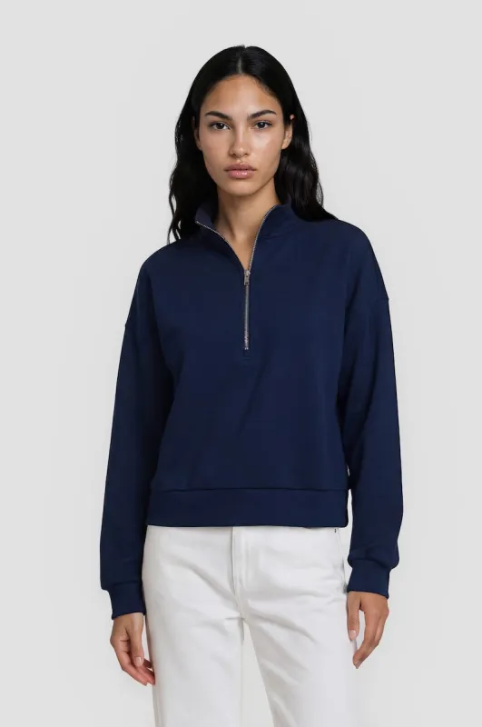 Classic Half Zip Pullover - Navy made by Fairweather