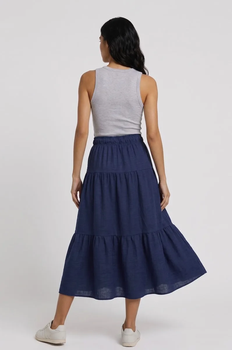 Tiered Maxi Skirt - Navy sold by Fairweather product image thumbnail 2