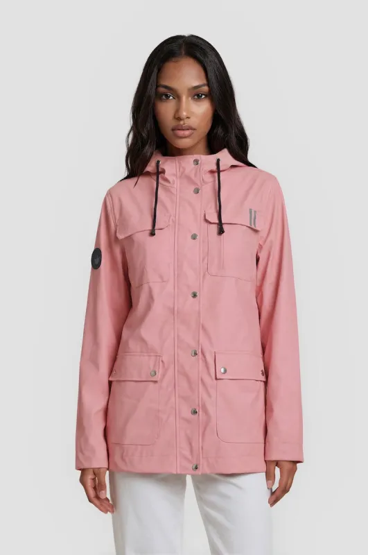 Lightweight Reflective Rain Jacket - Pink made by Fairweather