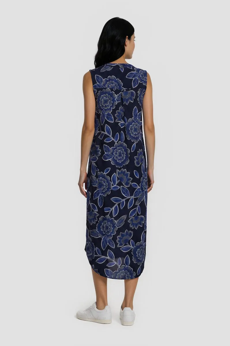 Long Printed Tunic Dress - Navy sold by Fairweather product image thumbnail 2