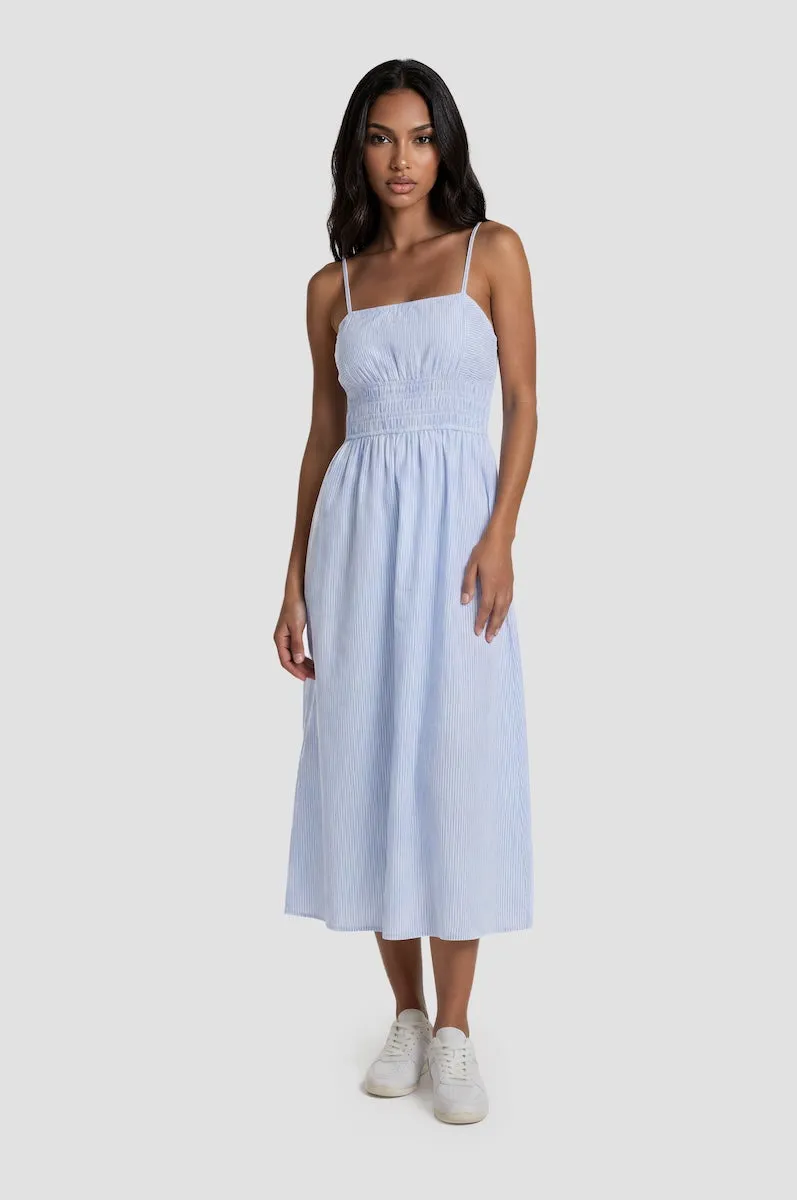 Pin Stripe Lightweight Dress - Blue sold by Fairweather