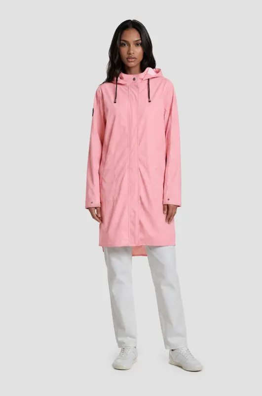 Long Lightweight Raincoat - Pink made by Fairweather