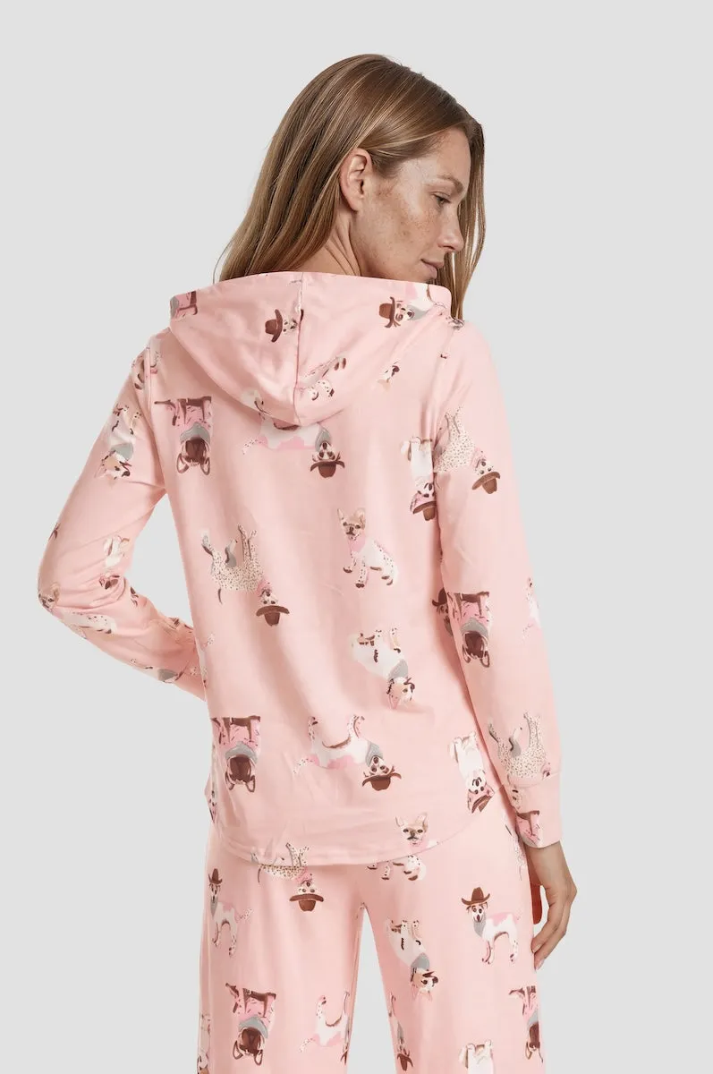 Long Sleeve Hooded Pajama Top - Pink sold by Fairweather product image thumbnail 2