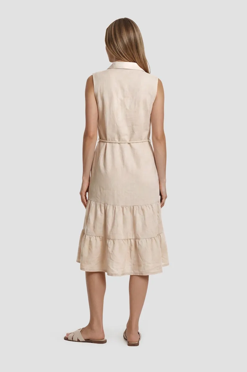 Sleeveless Button Down Dress - Beige sold by Fairweather product image thumbnail 2