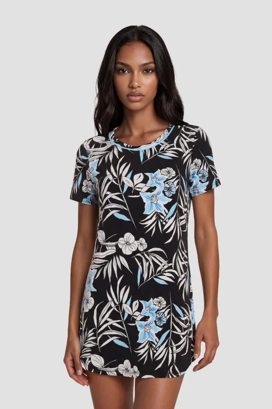 Short Sleeve Sleep Dress - Black made by Fairweather