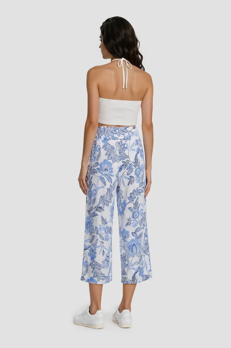 Foldover Wide Leg Cropped Pants - Blue sold by Fairweather product image thumbnail 2