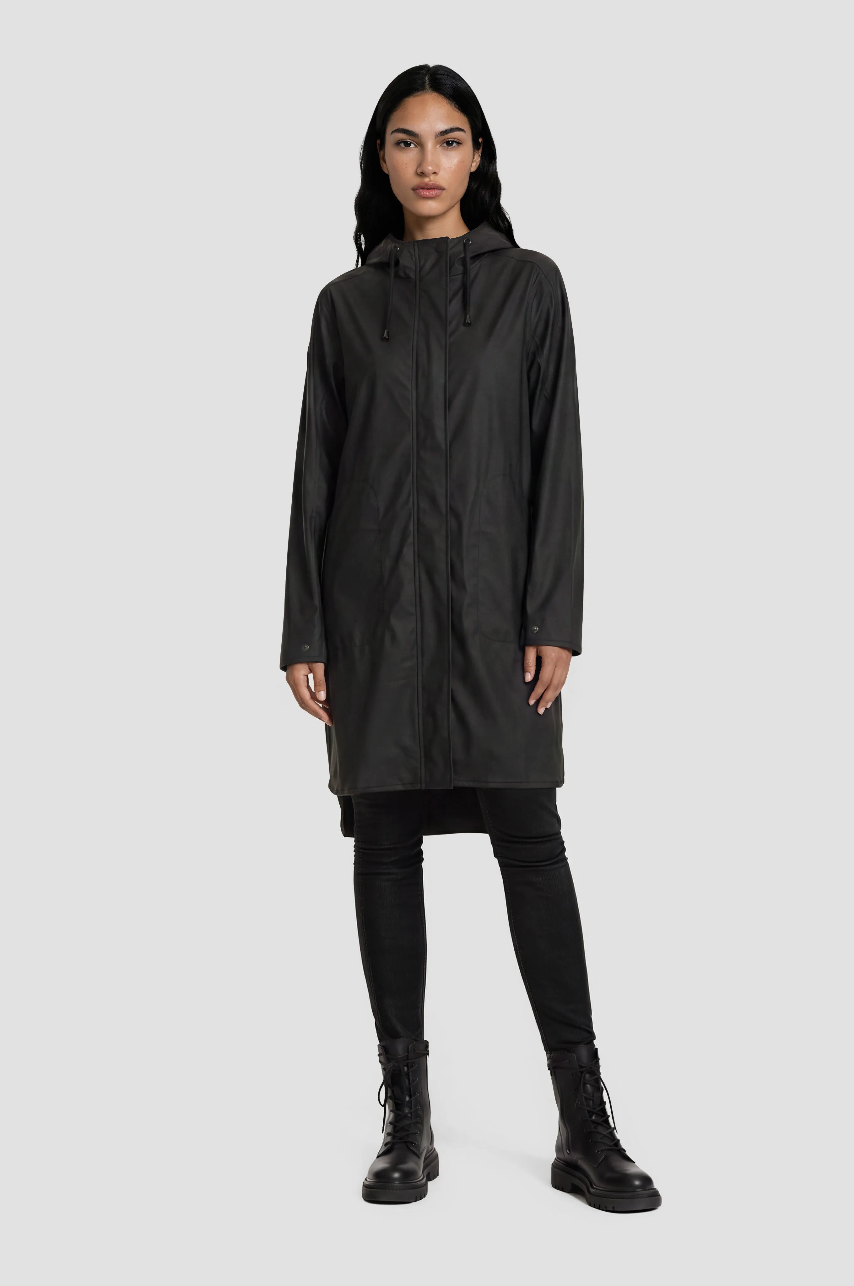 Long Lightweight Rain Coat - Black sold by Fairweather