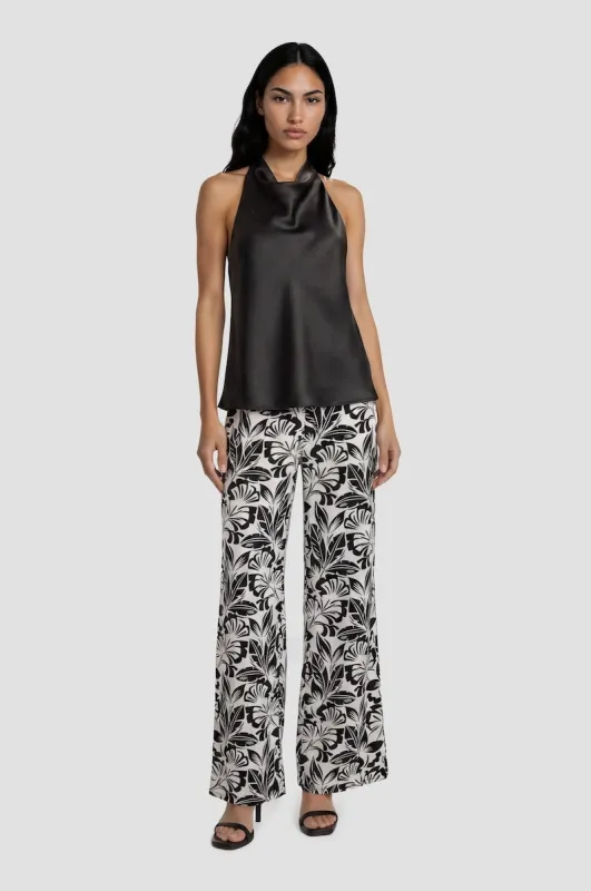 Printed Wide Leg Pants - White made by Fairweather