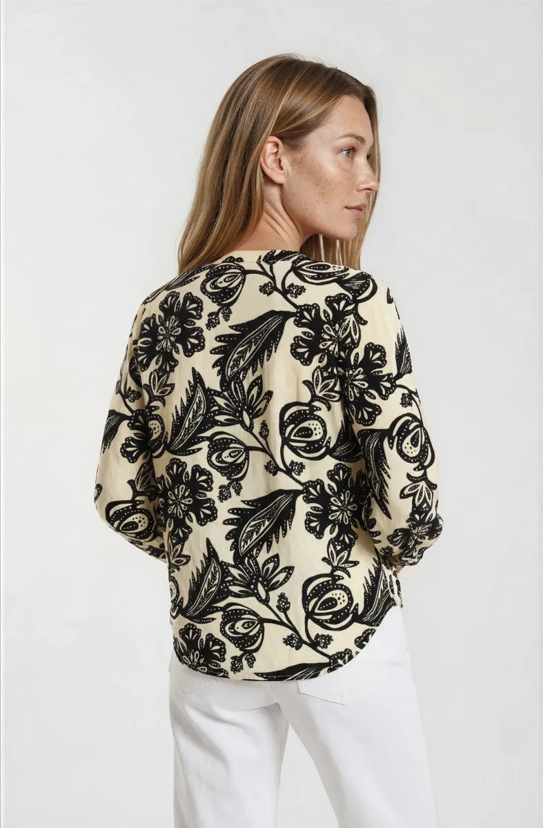 Printed Pleated Tunic - Cream sold by Fairweather product image thumbnail 2
