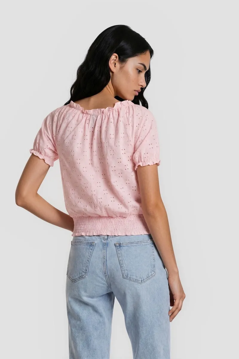 Bell Sleeve Ruffle Shirt - Pink sold by Fairweather product image thumbnail 2
